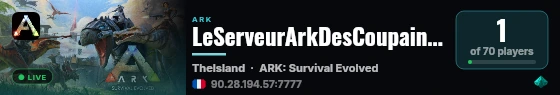 LeServeurArkDesCoupains - (v361.7) live status badge