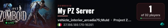 My PZ Server live status badge