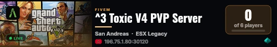^3 Toxic V4 PVP Server live status badge
