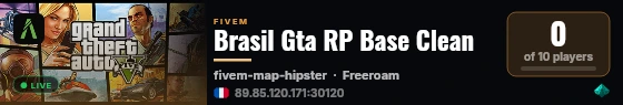 Brasil Gta RP Base Clean live status badge
