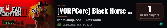 [RedM Basic Server] Black Horse RP live status badge