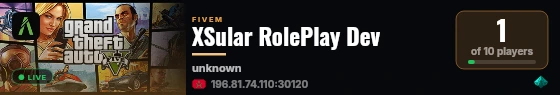 XSular RolePlay Dev live status badge