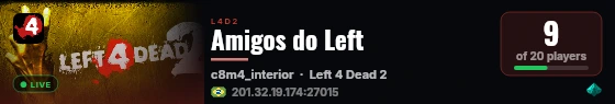 Amigos do Left live status badge