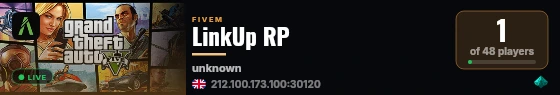 LinkUp RP live status badge