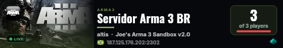 Servidor Arma 3 BR live status badge