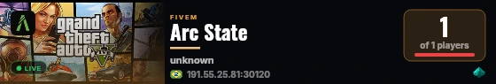 Arc State live status badge