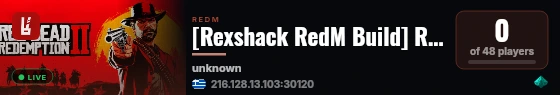 [Rexshack RedM Build] RedM Test live status badge