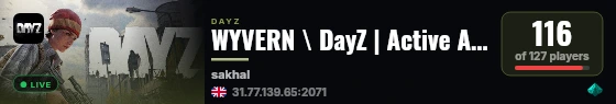 WYVERN \ DayZ | Active Admins \ PvP live status badge