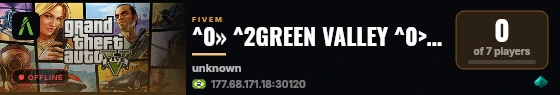 ^0» ^2GREEN VALLEY ^0>>> ^5INAUGUROU AGORA ^0<<<🌈 live status badge