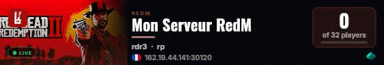 Mon Serveur RedM live status badge