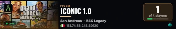 ICONIC 1.0 live status badge