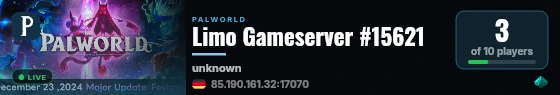 Limo Gameserver #15621 live status badge