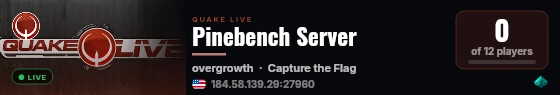 Pinebench Server live status badge