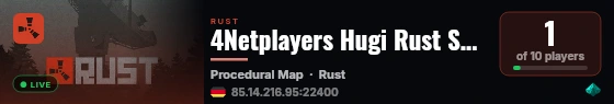 4Netplayers Hugi Rust Server live status badge
