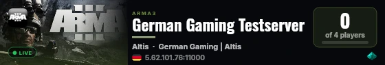 German Gaming Testserver live status badge