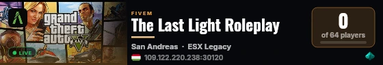 The Last Light Roleplay live status badge