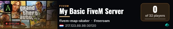 My Basic FiveM Server live status badge