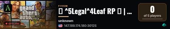 🌆 ^5Legal^4Leaf RP 🌆 | 🎥 ^6Streamer & E-Girl Friendly 🎥 | 🔥 ^2Semi-Serious RP 🔥 | 👕 ^1Custom Clothing 👟 | 🚗 ^3Custom Cars 🚗 | 🔫 ^2Gangs & Heists 💰 | 🛠️ ^6Active Staff 🛠️ live status badge
