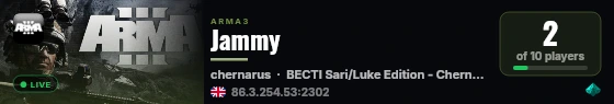 Jammy live status badge