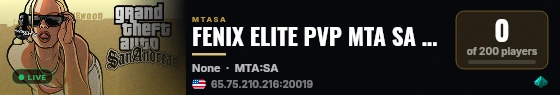 FENIX ELITE PVP MTA SA SCRIPT UNICO ONLINE  24/7 live status badge