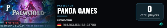 PANDA GAMES live status badge