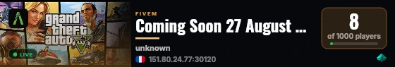 Coming Soon 27 August ➜ Whitelist ON live status badge
