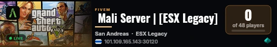  Mali Server | [ESX Legacy] live status badge