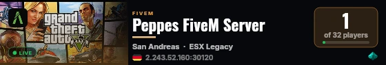 Peppes FiveM Server live status badge