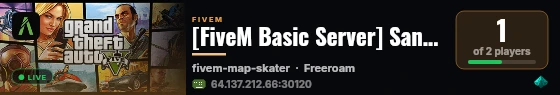 [FiveM Basic Server] San Andreas live status badge