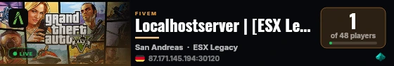 Localhostserver | [ESX Legacy] live status badge