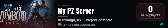 My PZ Server live status badge