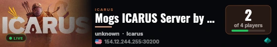 Mogs ICARUS Server by g-portal.com live status badge