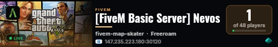 [FiveM Basic Server] Nevos live status badge