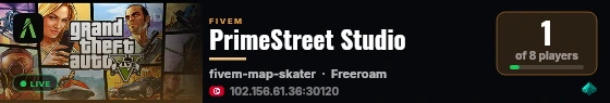 PrimeStreet Studio live status badge