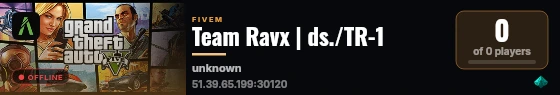 Team Ravx | ds./TR-1 live status badge