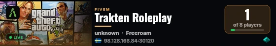 Trakten Roleplay live status badge