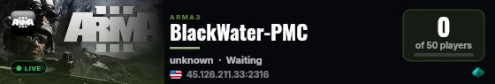 BlackWater-PMC live status badge