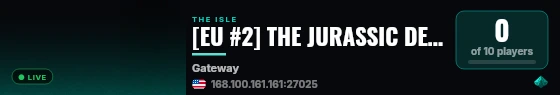 [EU #2] THE JURASSIC DEN - Test Server live status badge