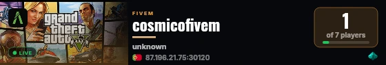 cosmicofivem live status badge