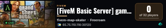 [FiveM Basic Server] gametesting live status badge