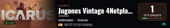 Jugones Vintage 4Netplayers live status badge