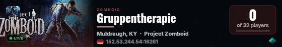 Gruppentherapie live status badge