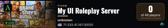 My UI Roleplay Server live status badge