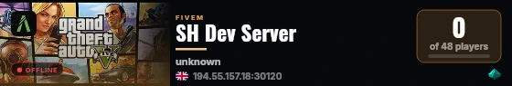 SH Dev Server live status badge