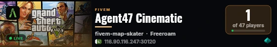 Agent47 Cinematic live status badge