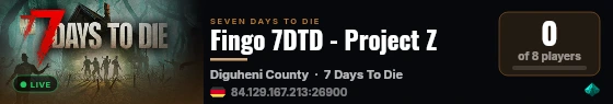 Fingo 7DTD - Project Z live status badge