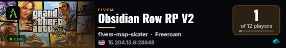 Obsidian Row RP V2 live status badge