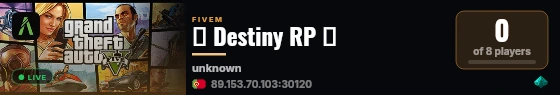 🚩 Destiny RP 🚩 live status badge