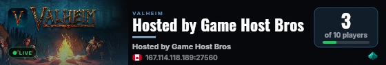Hosted by Game Host Bros live status badge