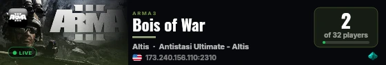 Bois of War live status badge